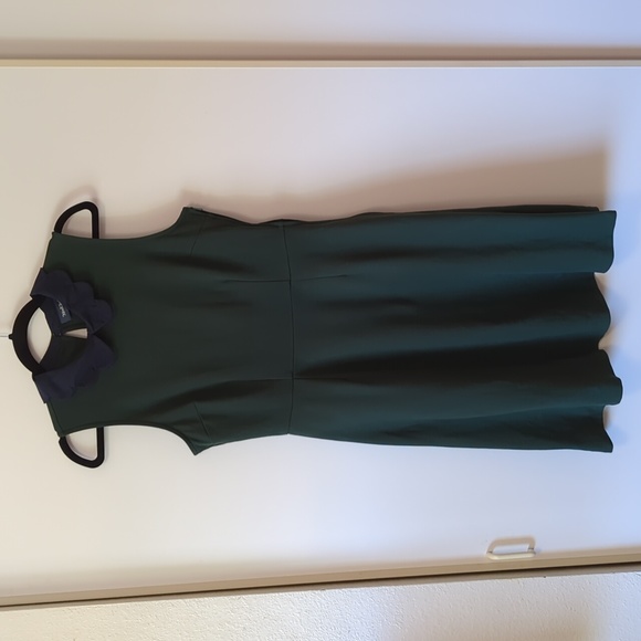 Modcloth Dark Green Peter Pan Collar Dress - Size Large - Picture 5 of 14